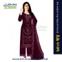 Premium White Gold Georgette Embroidery Work - 3 Piece Set